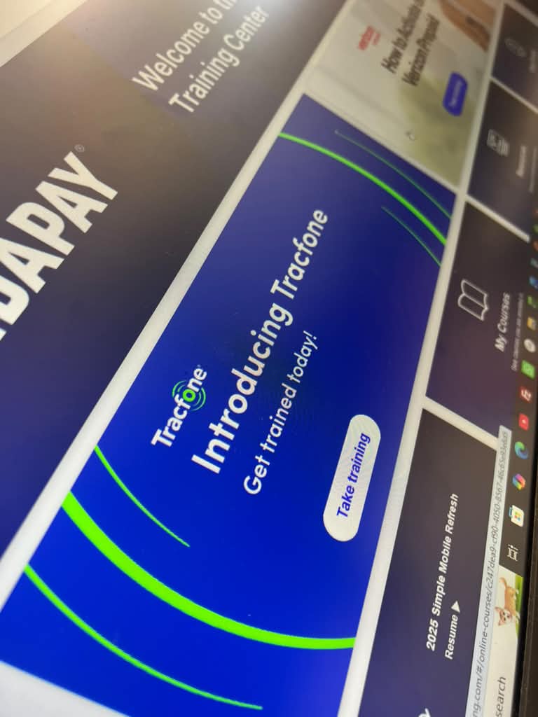 Tracfone training portal on a store computer