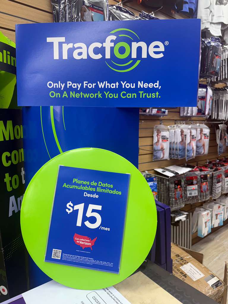 Tracfone 15 a month Spanish plan card